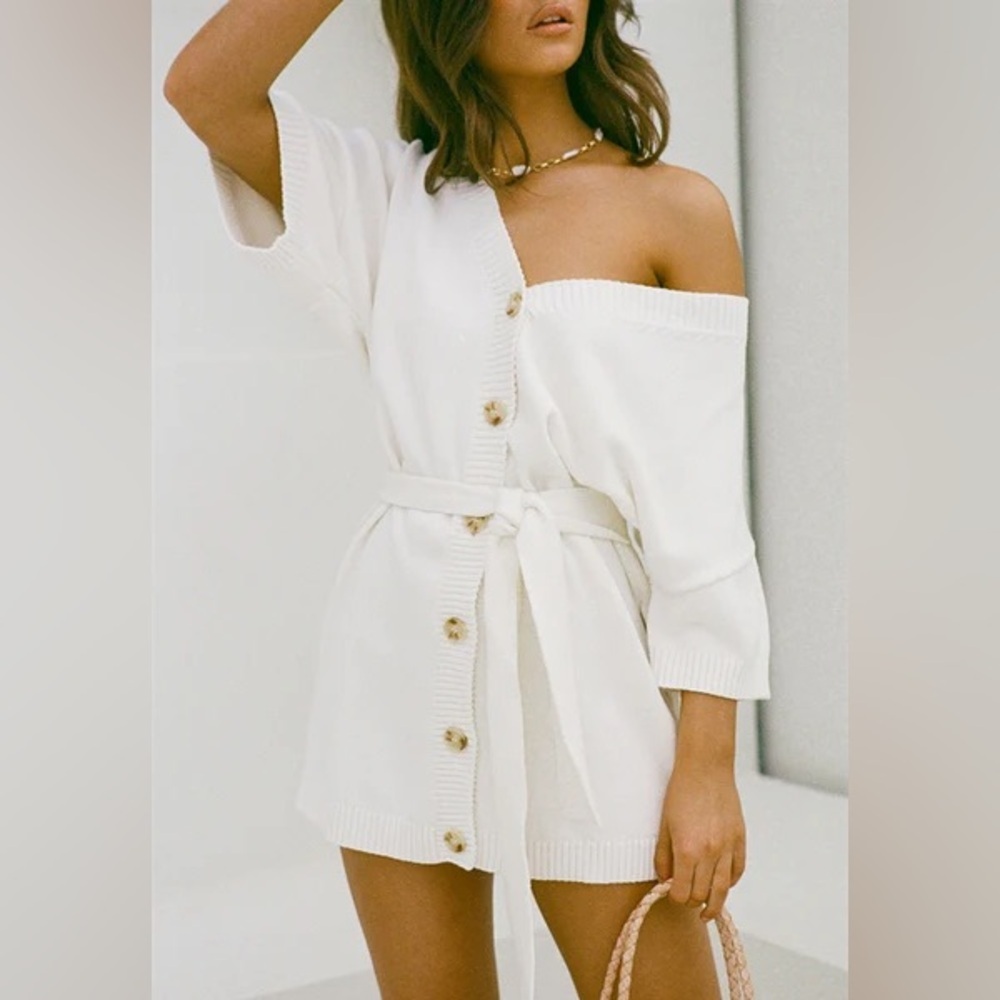 SABO Women’s size Small White Short Sleeve Knit Mini Dress